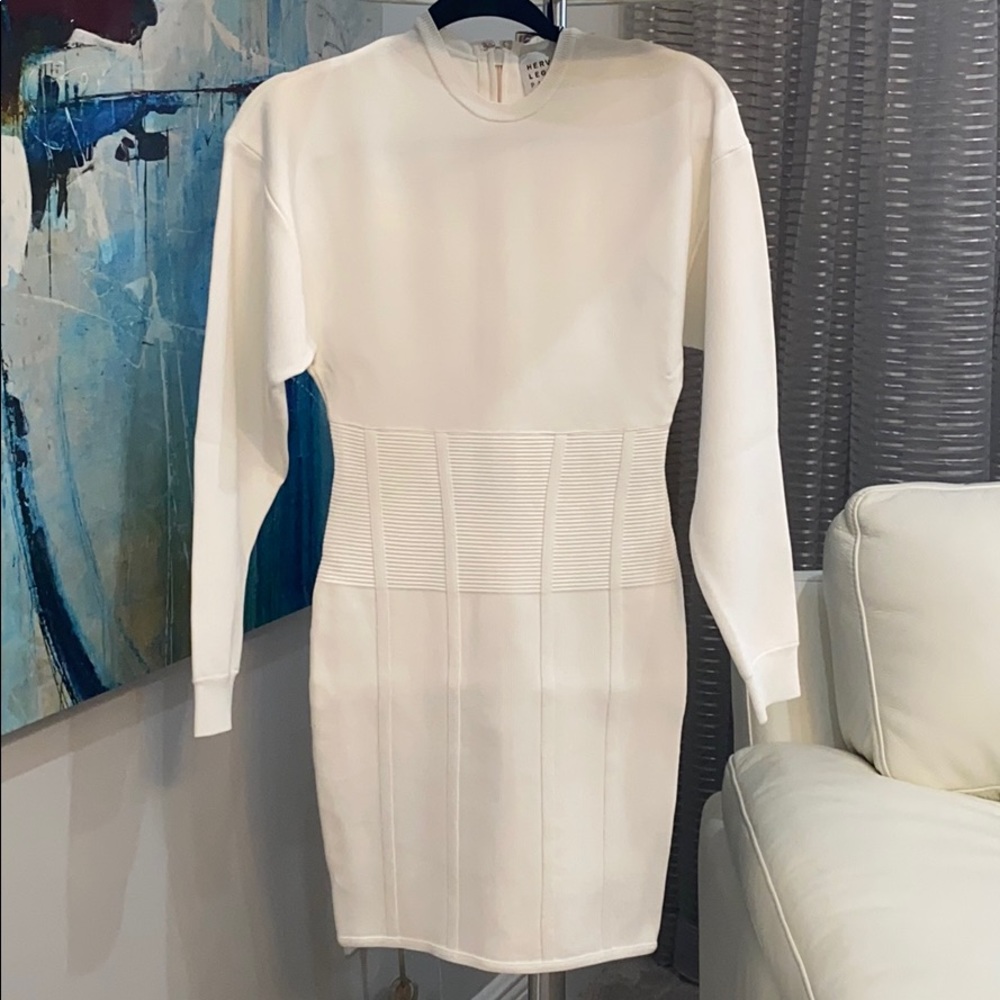 NWT Herve Leger Sweatshirt-Style Contour Dress